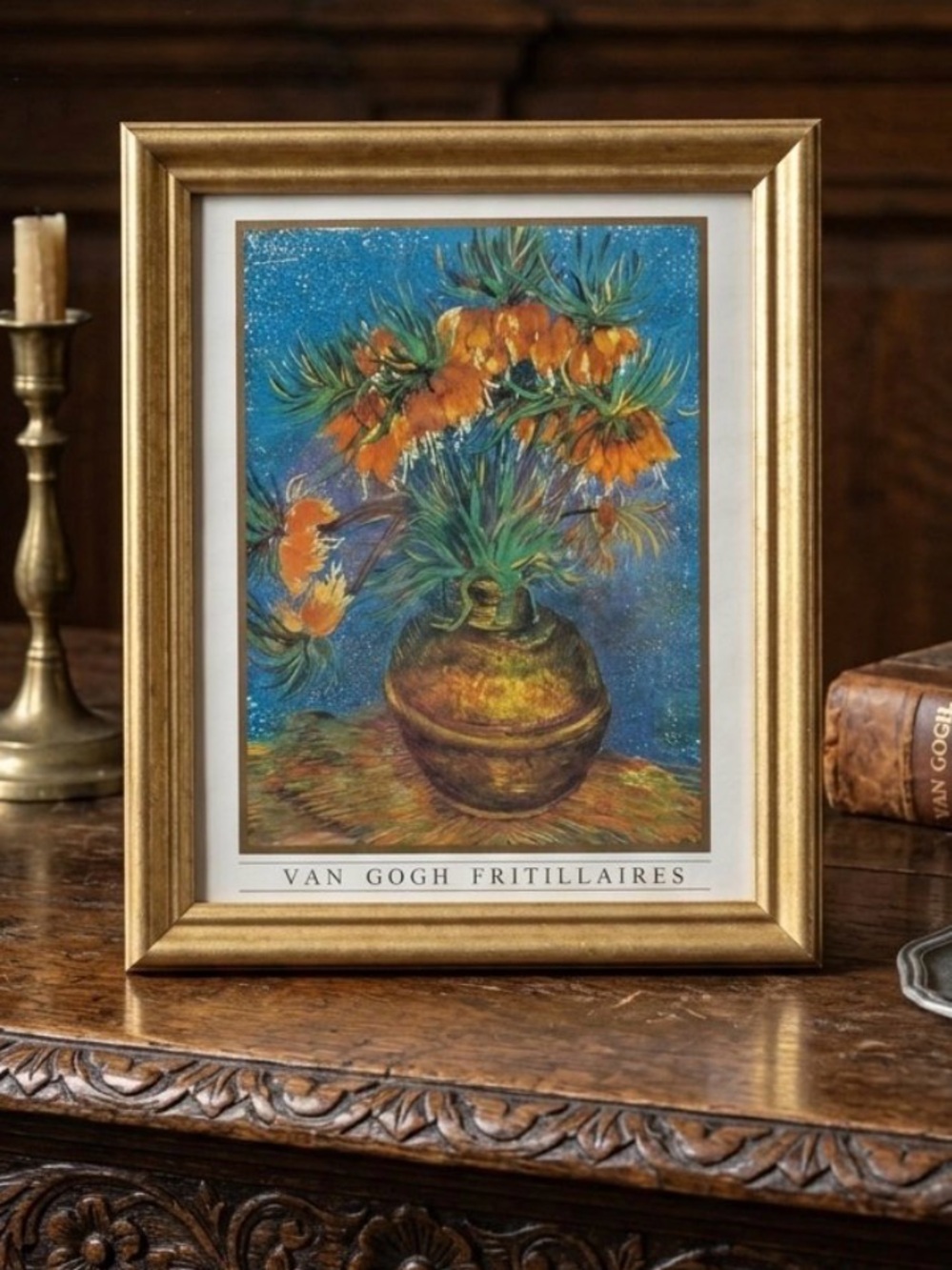Crown Imperial Fritillaries in a Copper Vase Van Gogh 11 X9” 1996 Northwest Pub